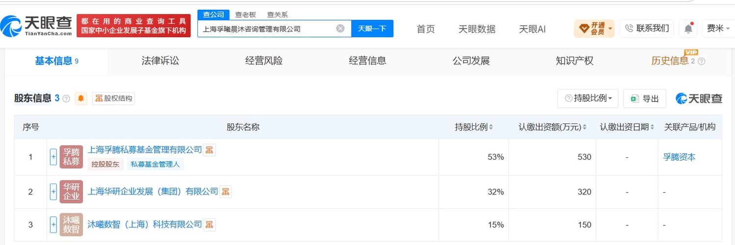 沐曦股份等在上海成立咨询管理公司 注册资本1000万